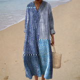 Schmeichelhaftes bedrucktes Sommerkleid
