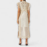 Mira - Gewebtes Hohles Organza Maxikleid