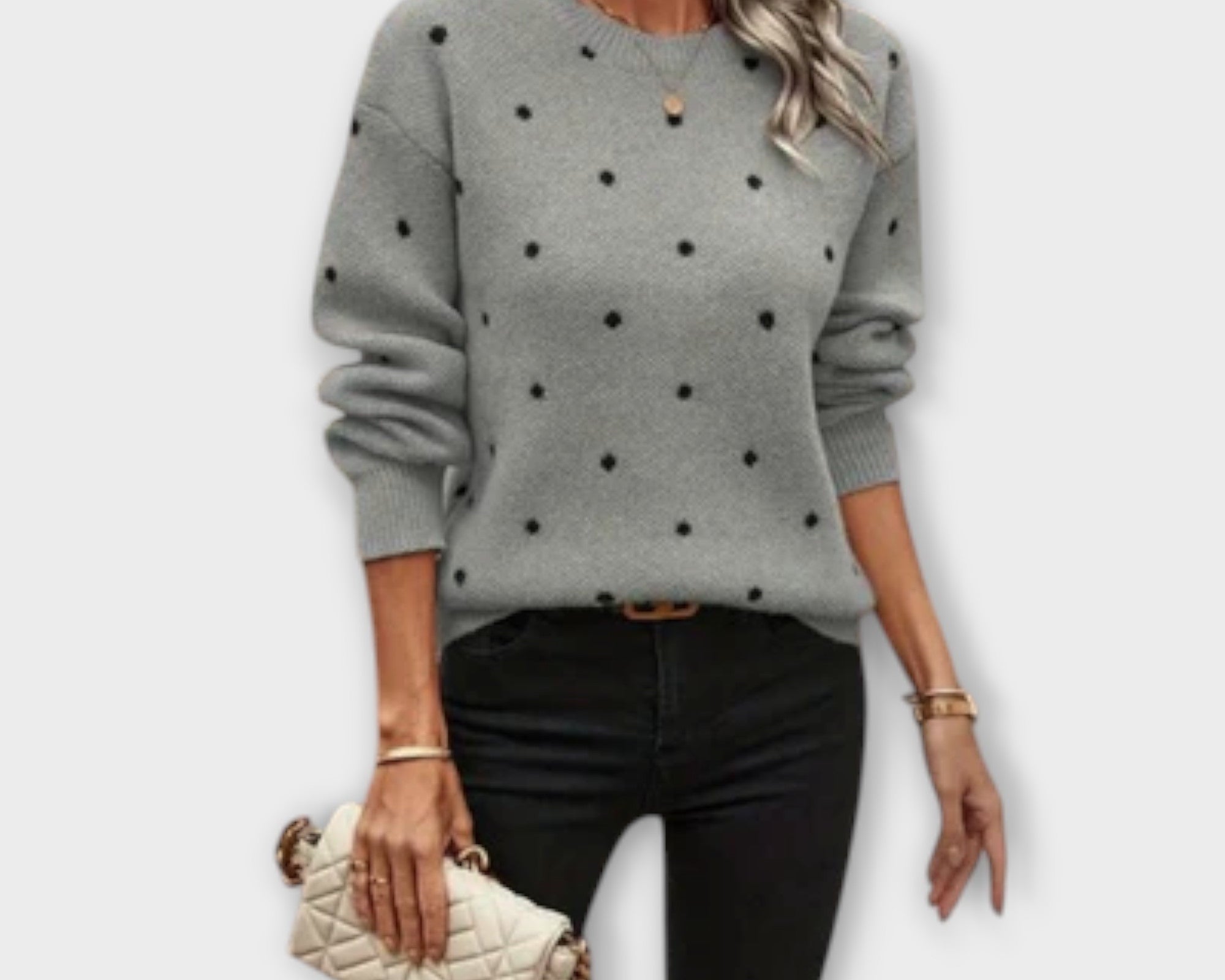 Ava – lässiger langärmliger Pullover mit tupfenmuster