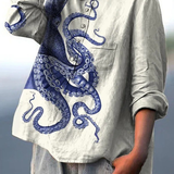 Heidi | Lässiges T-Shirt mit Oktopus-Tentakelkunst