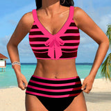 Laluna® | Gestreifter Bikini mit hoher Taille