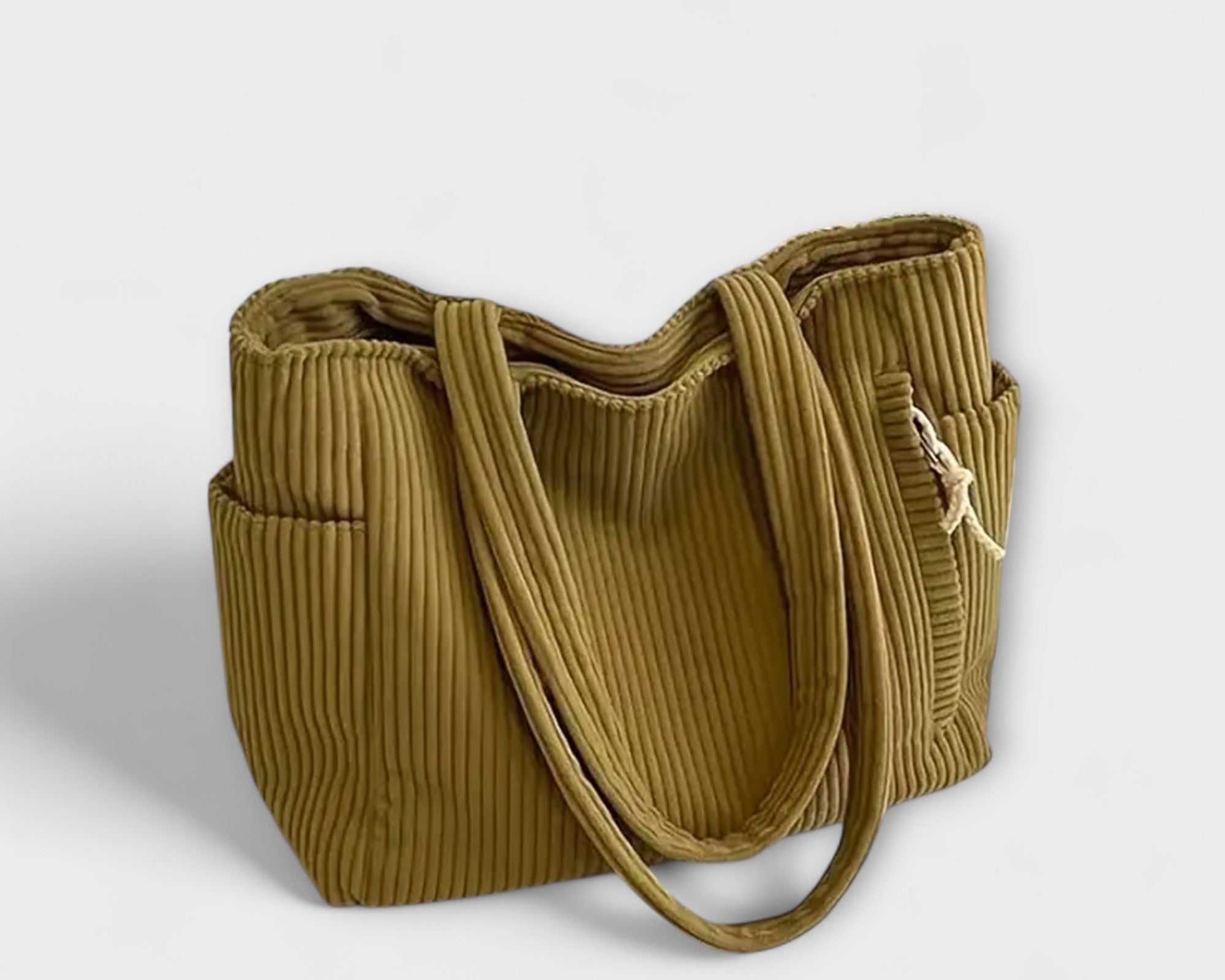 Tilda – Rippstrick-Tragetasche mit Kordelakzent