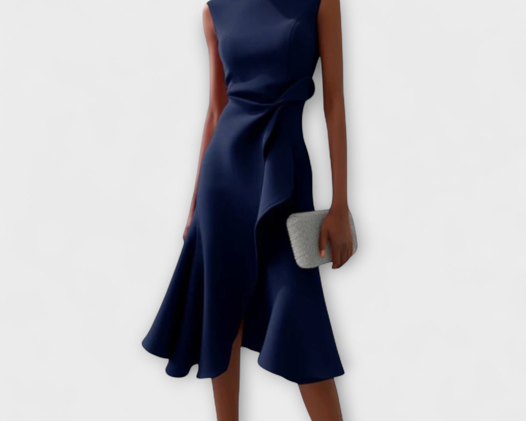 Juliette – Drapiertes asymmetrisches Midikleid