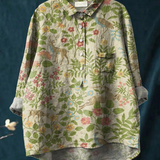 Daniela | Lässiges T-Shirt mit Vintage-Blumen- und Tierprint