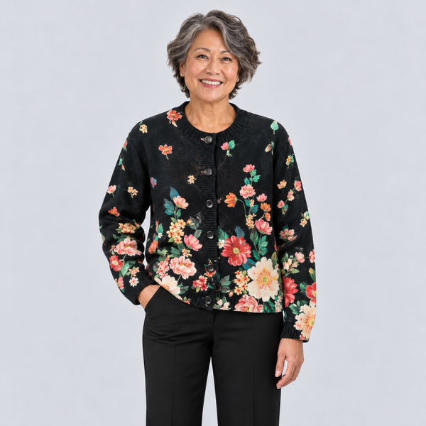 Talia – Eleganter Cardigan mit Print