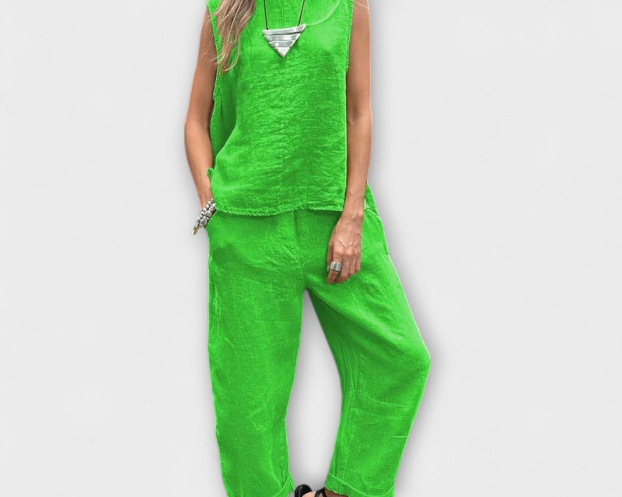 Jennifer - EntspanntesBaumwolle-Leinen Outfit
