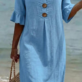 Lässiges blaues Kleid für freie Tage