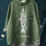 Evelyne | Lässiges T-Shirt mit Sardinenprint
