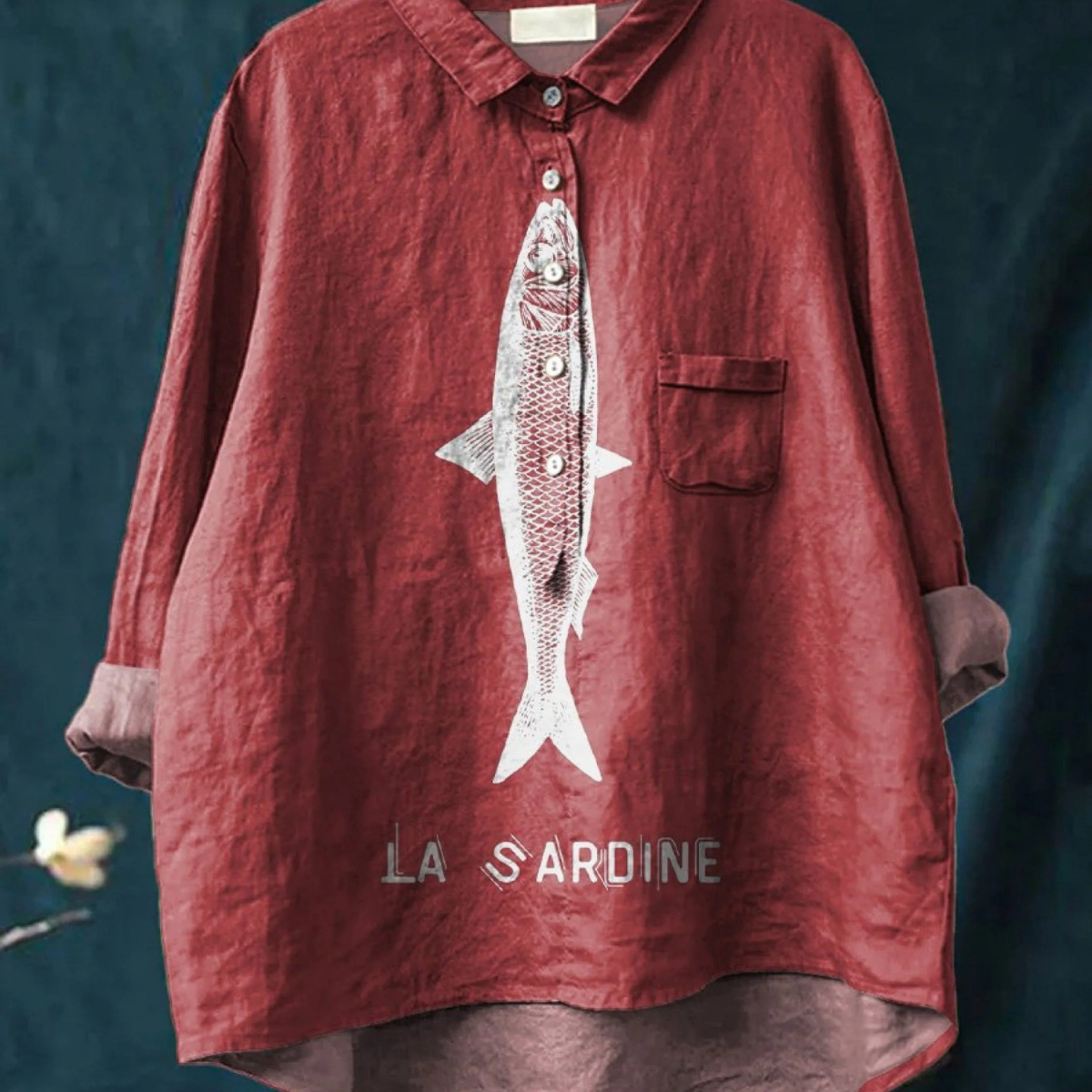 Evelyne | Lässiges T-Shirt mit Sardinenprint