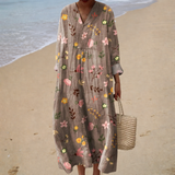 Schmeichelhaftes bedrucktes Sommerkleid