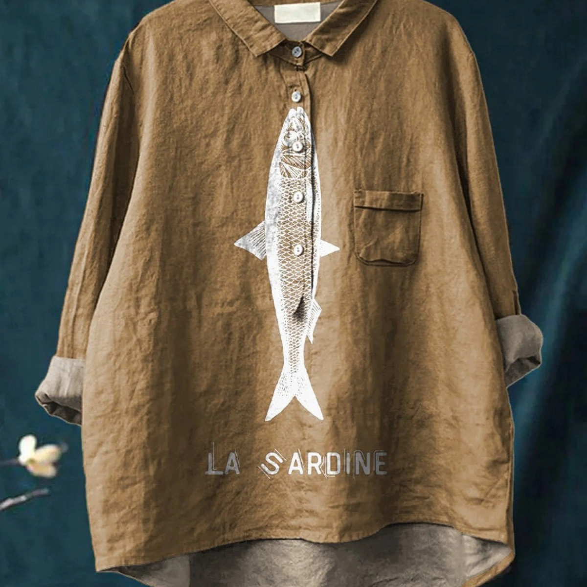 Evelyne | Lässiges T-Shirt mit Sardinenprint