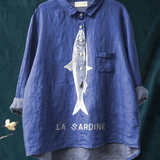 Evelyne | Lässiges T-Shirt mit Sardinenprint
