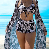 Laluna® | 3-teiliges Bikini-Set mit Druck