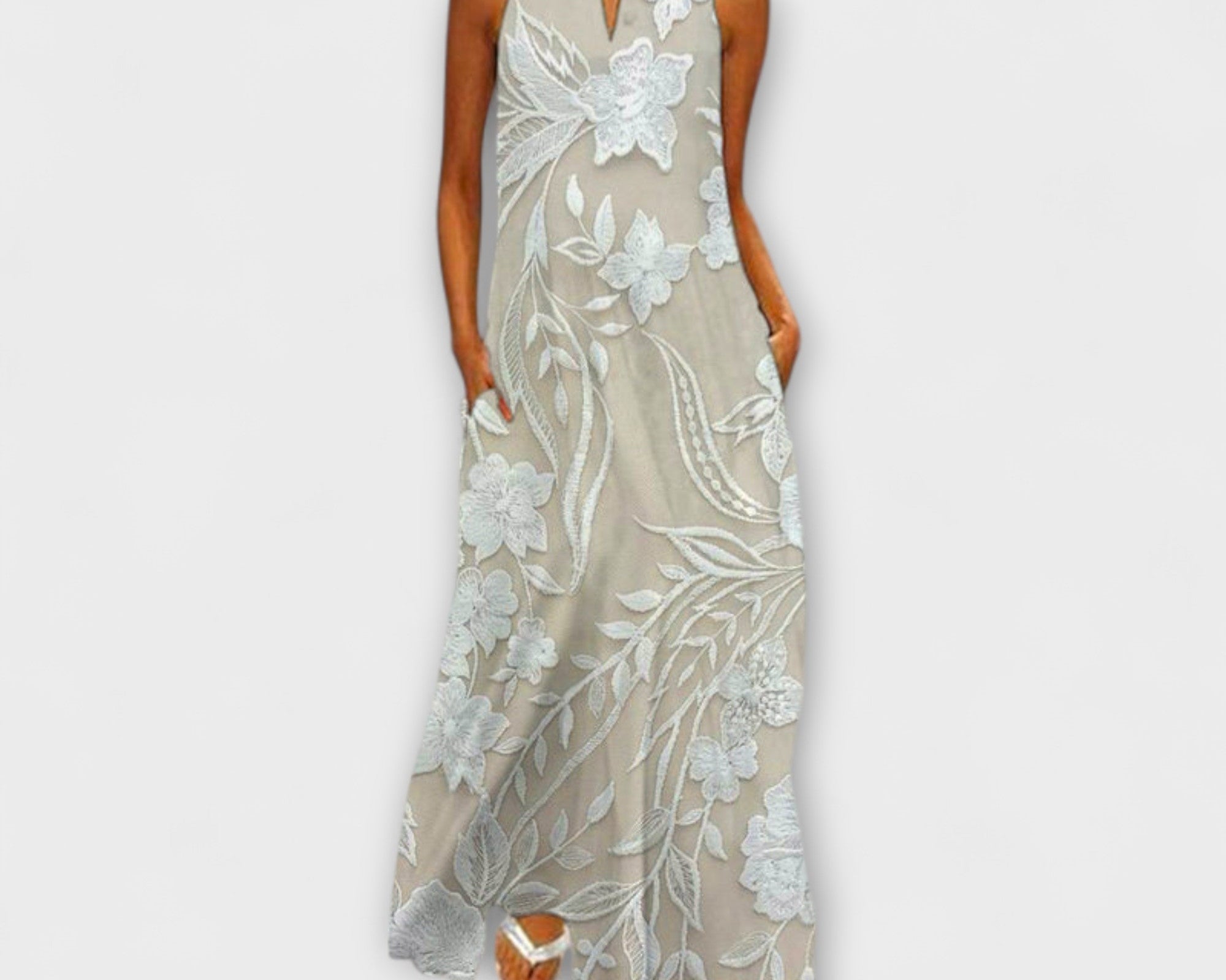 Camila – Botanisches Maxikleid Mit Print