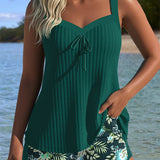 Laluna® | Gestreifter Tankini mit Zweiteiligem Strandshort