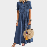 Weiches Jeanskleid mit Knöpfen