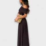 Meadow - Toledo Ein-Schulter Mesh Maxi Kleid