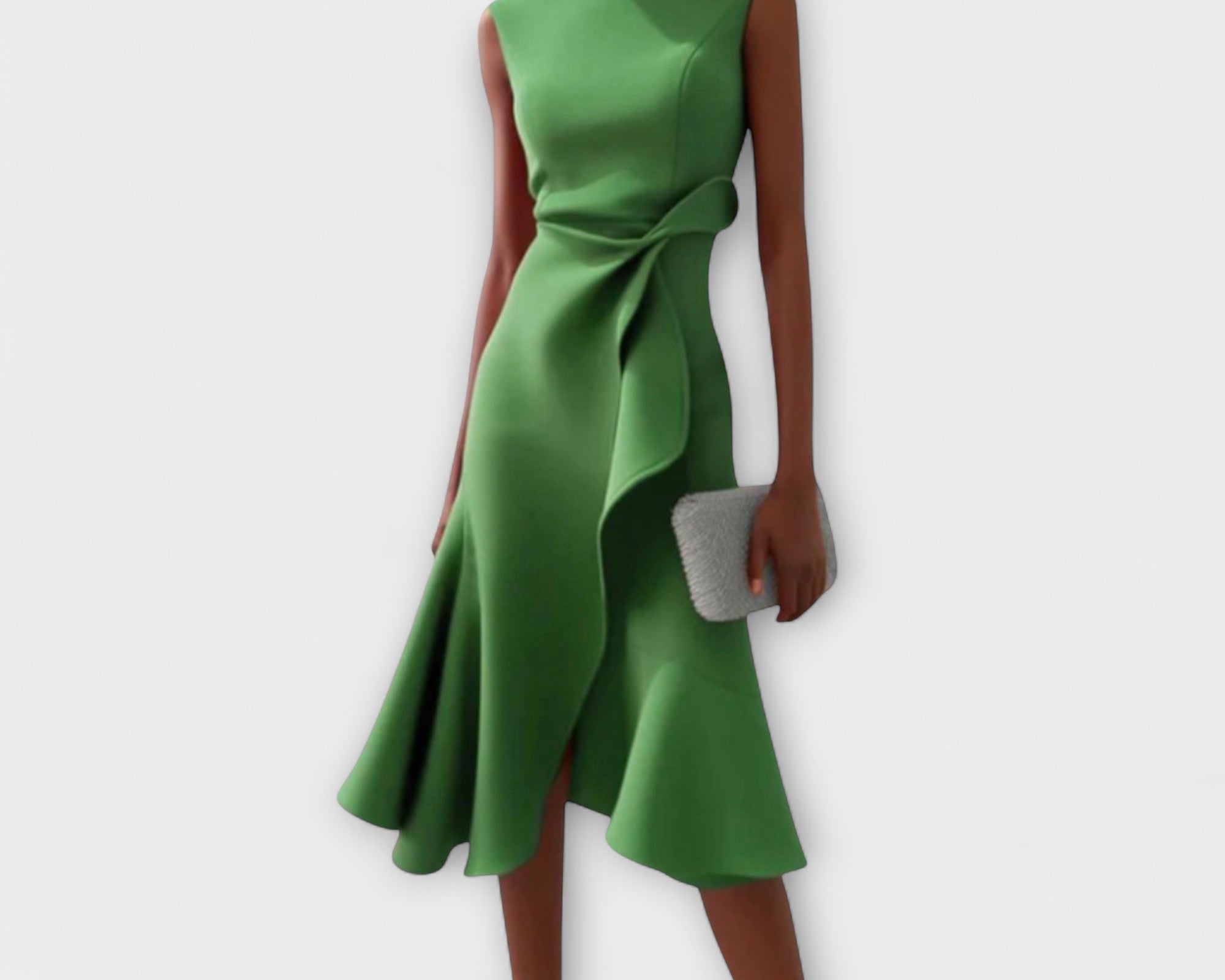 Juliette – Drapiertes asymmetrisches Midikleid