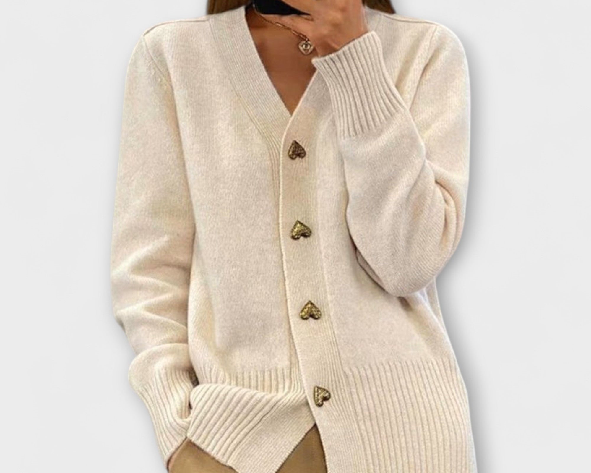 Marij – Damen-Pullover mit V-Ausschnitt im Vintage-Look