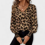 Sara - Stilvolle Bluse mit Leopardenmuster