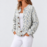 Mira – Blumen-Cardigan aus Wollmischung