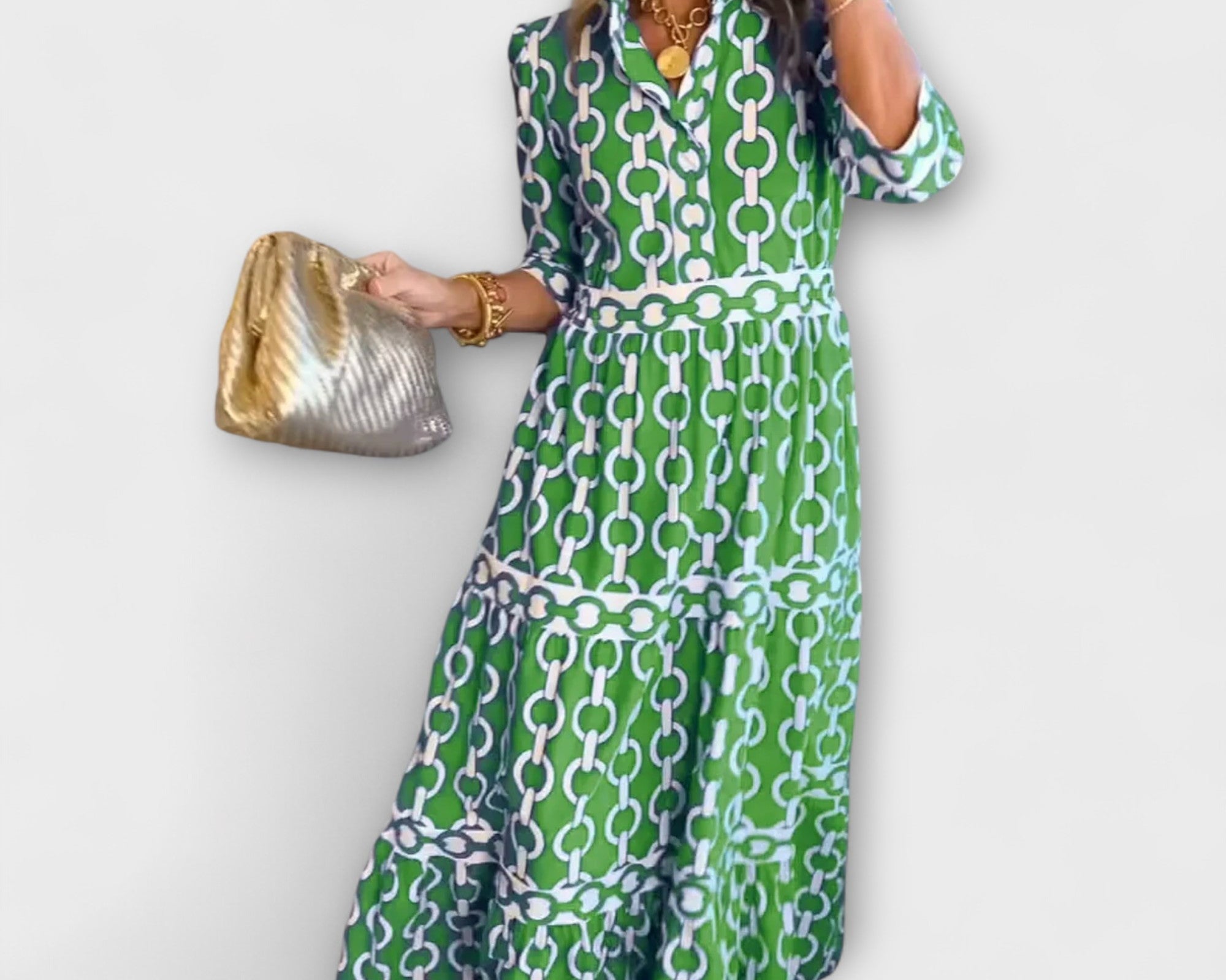 Juliette - Midi-Kleid mit Kettenmuster