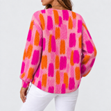 Flora – Strickcardigan mit Wiesen-Print