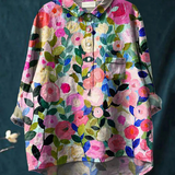 Tamara | Lässige Damenbluse mit farbenfrohem Frühlings-Blumenprint