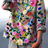 Tamara | Lässige Damenbluse mit farbenfrohem Frühlings-Blumenprint