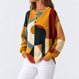 Léa - Pullover aus strukturiertem Material mit geometrischen Mustern