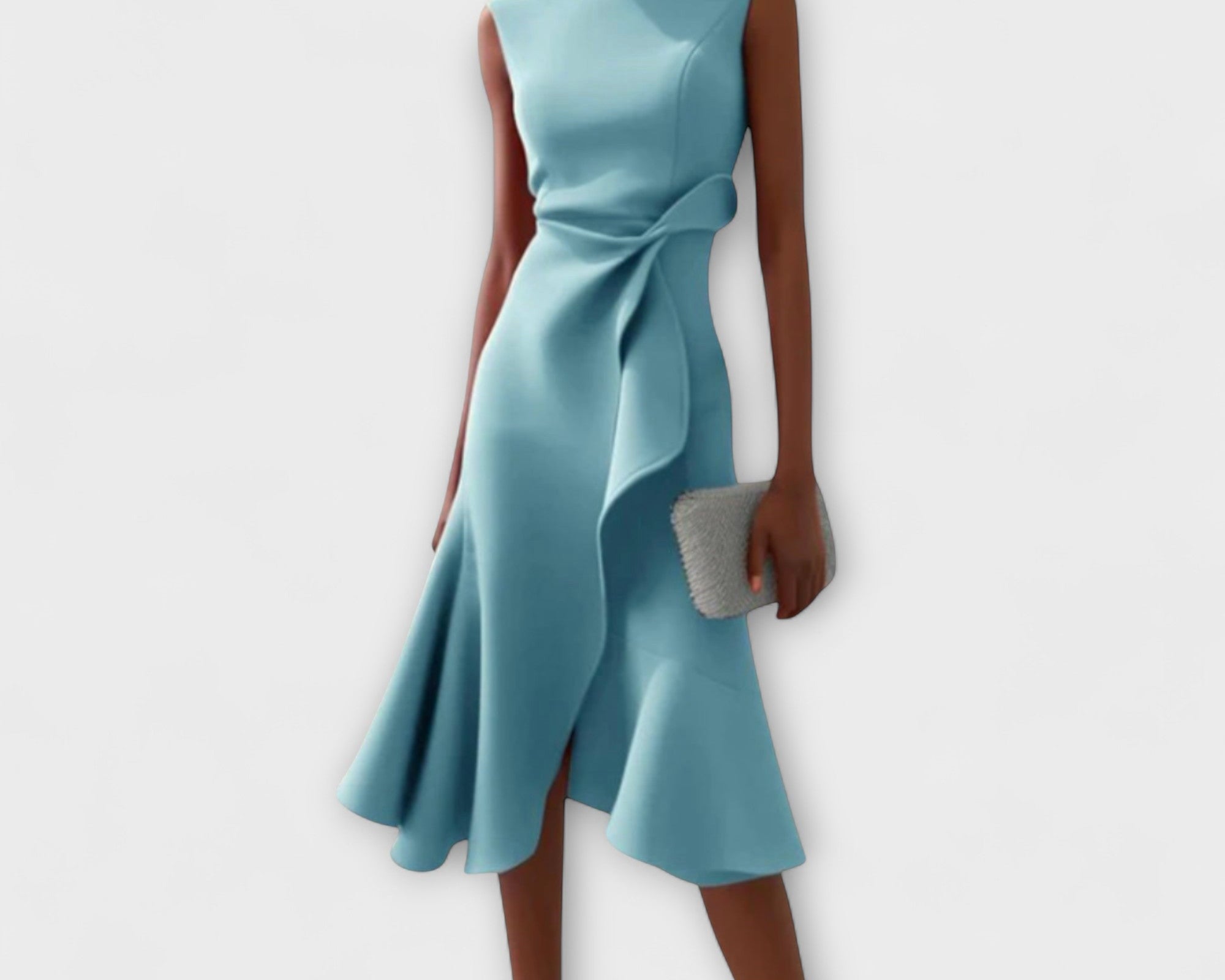 Juliette – Drapiertes asymmetrisches Midikleid