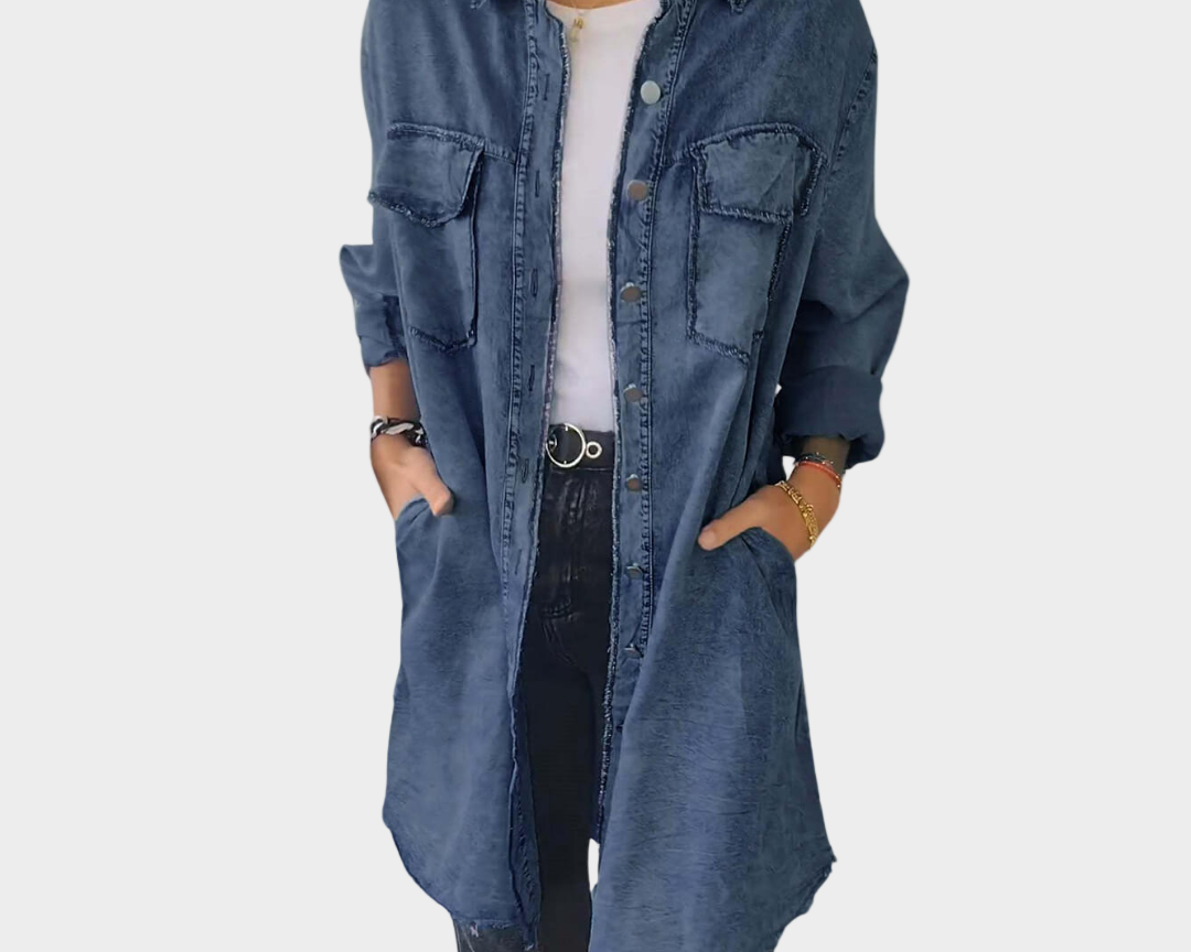 Jeanshemd mit klassischem Kragen