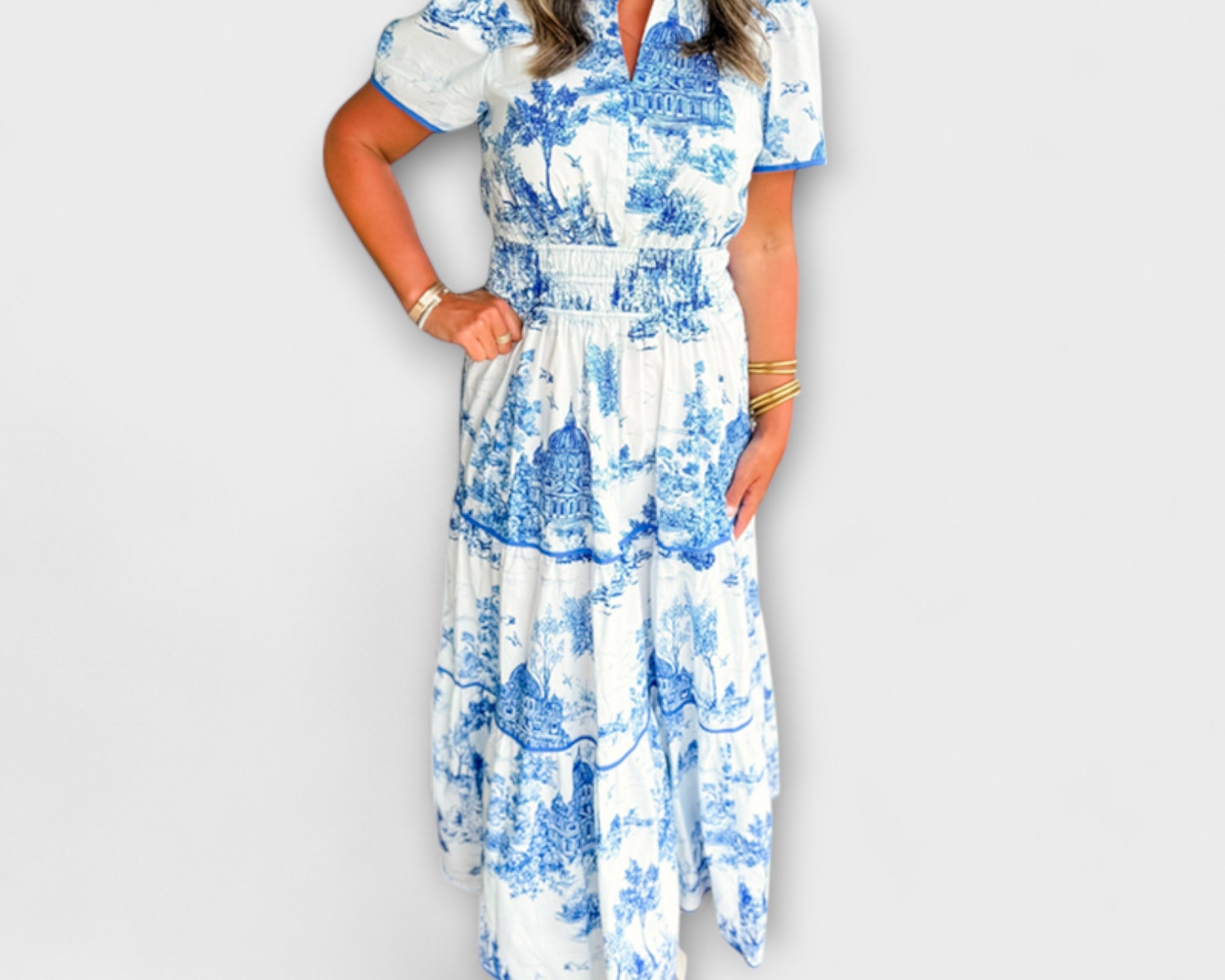 Eliza - Zeitloses Toile Maxi-Kleid