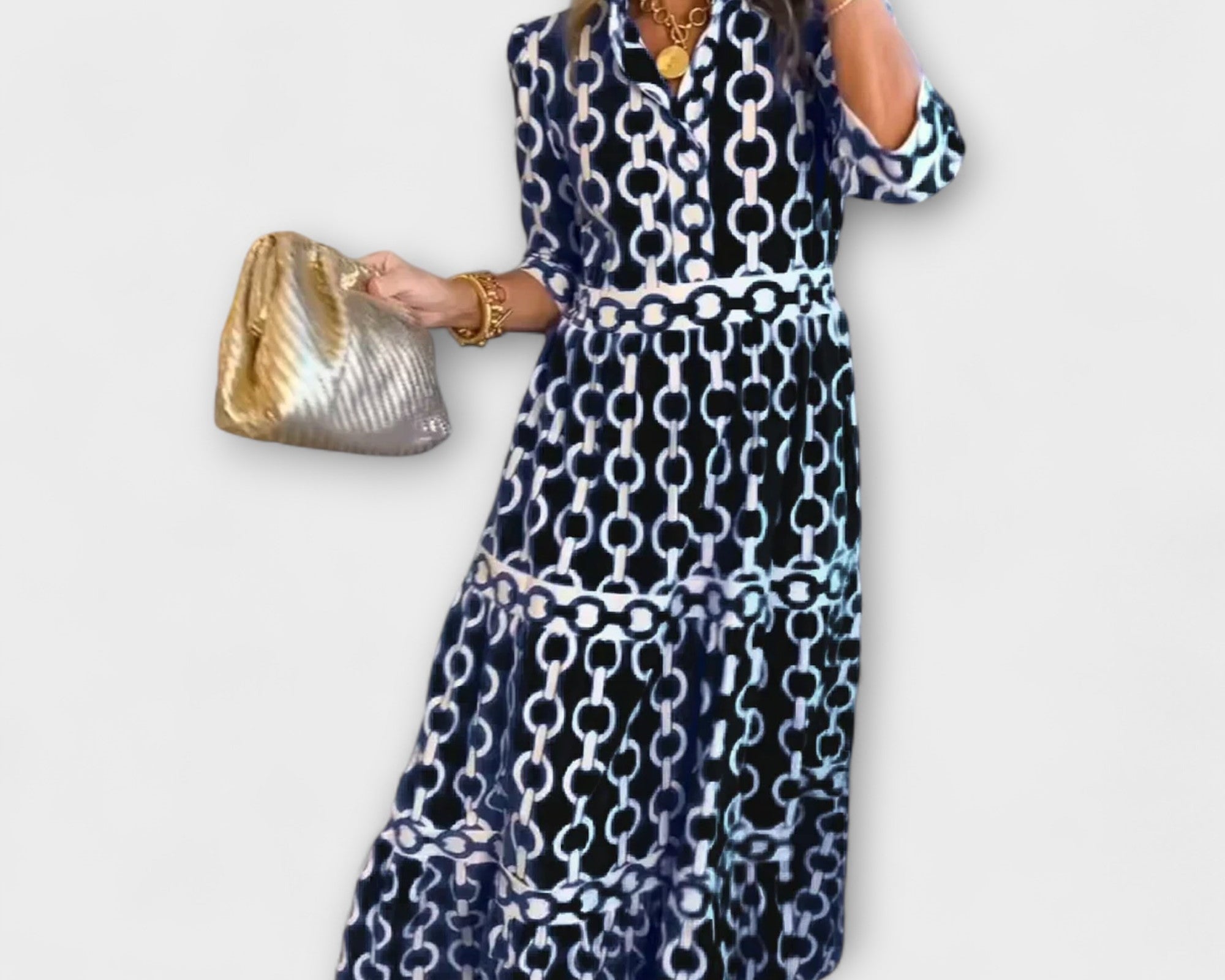 Juliette - Midi-Kleid mit Kettenmuster