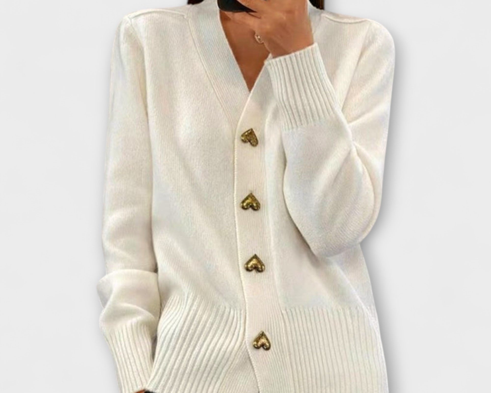 Marij – Damen-Pullover mit V-Ausschnitt im Vintage-Look