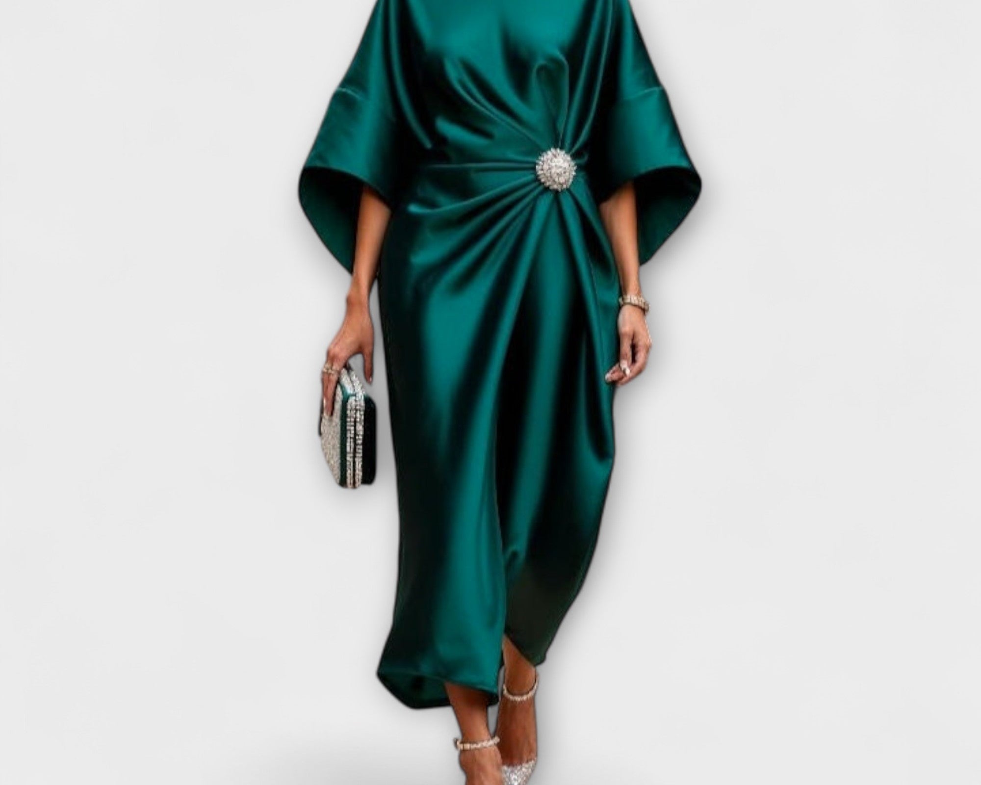 Luxe Shimmer Satin Langkleid