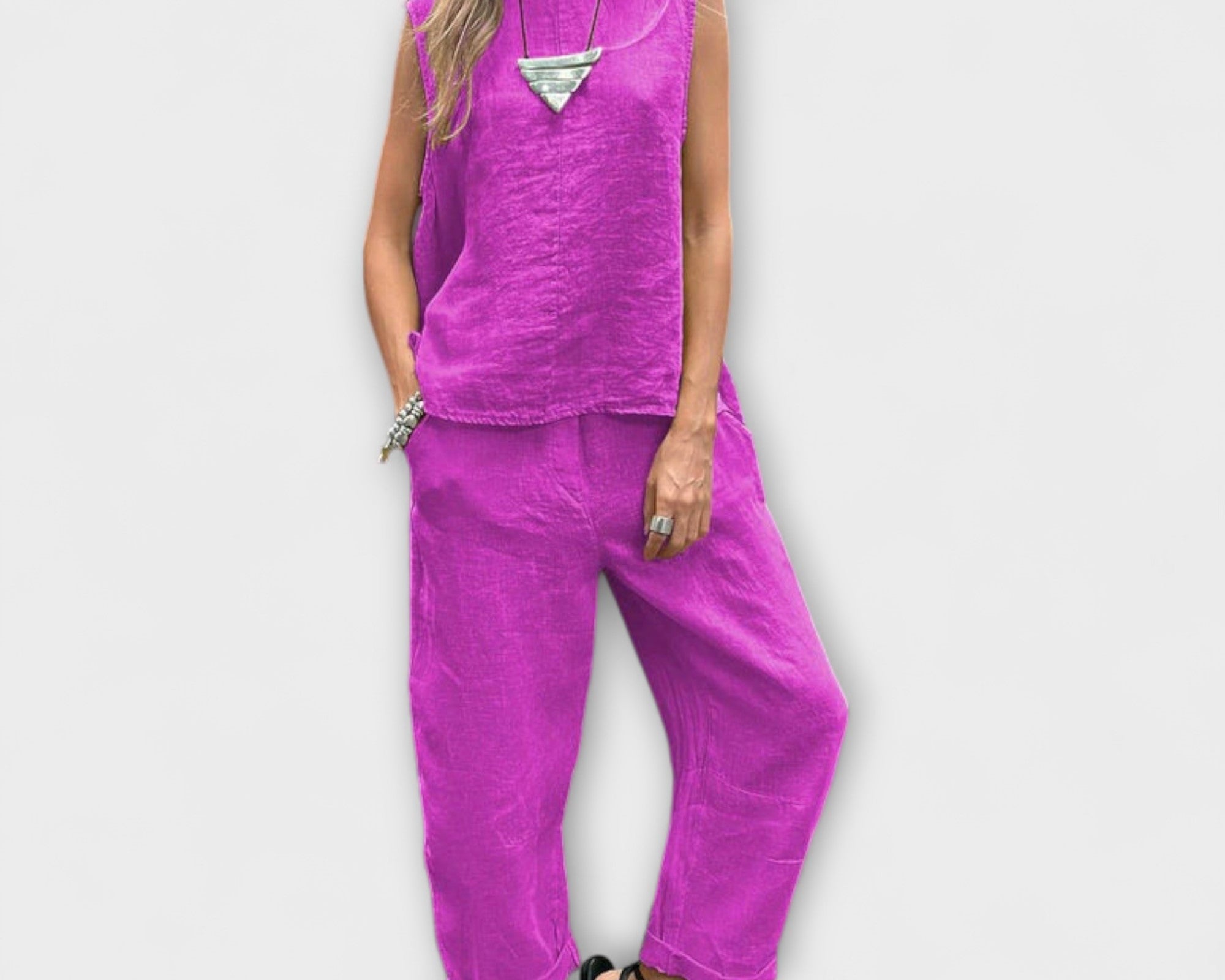Jennifer - EntspanntesBaumwolle-Leinen Outfit