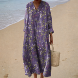 Schmeichelhaftes bedrucktes Sommerkleid
