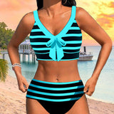 Laluna® | Gestreifter Bikini mit hoher Taille