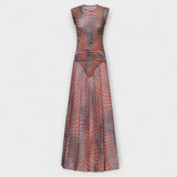 Phoenix - Schimmernder Wellen-Mesh-Bodysuit