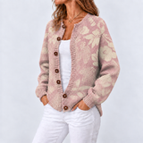 Sola – Warmer Cardigan im Flower-Look