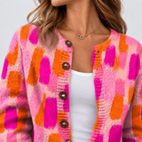 Flora – Strickcardigan mit Wiesen-Print