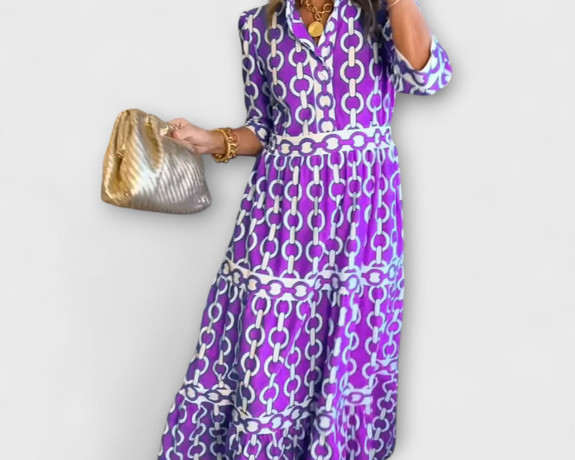 Juliette - Midi-Kleid mit Kettenmuster