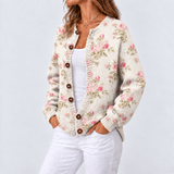 Elina – Bequemer Blumen-Print Cardigan