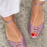 Eliane | Goldene Sandalen mit Flechtdesign