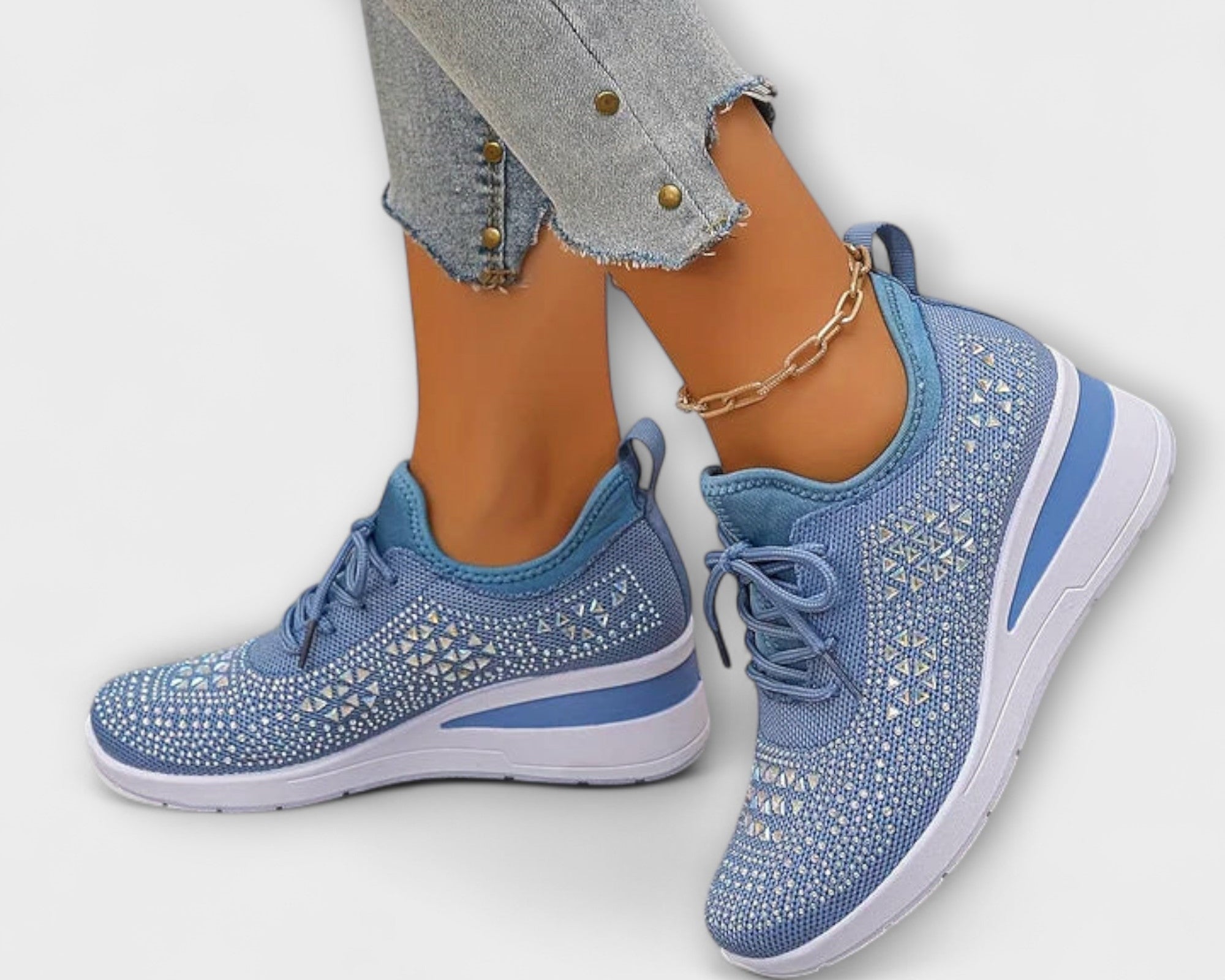 Giselle – Schillernde Orthopädische Sneakers mit Strass