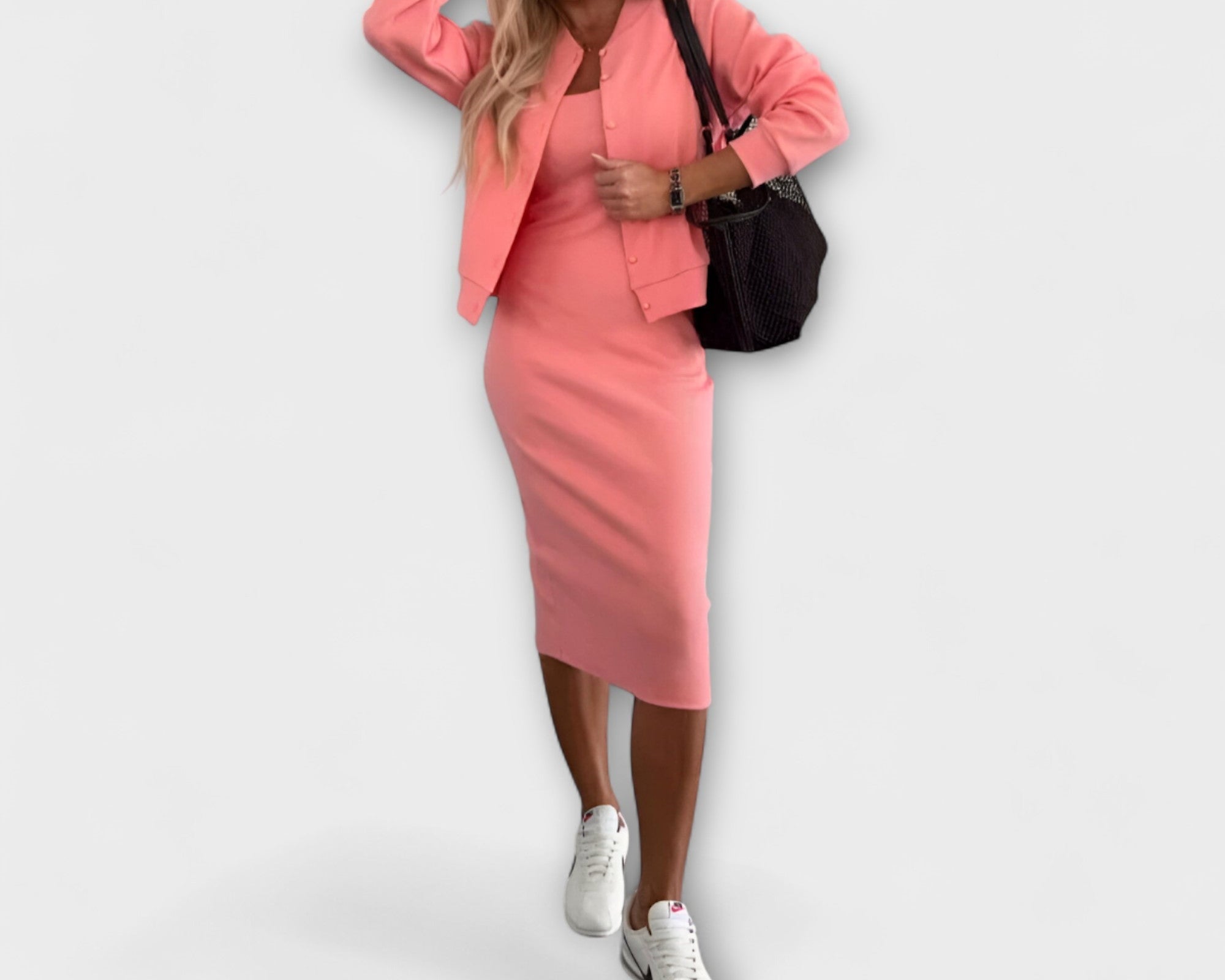 Manon - Bequemes Midi-Kleid & Cardigan