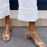 Ladina | Goldene Alltagssandaletten