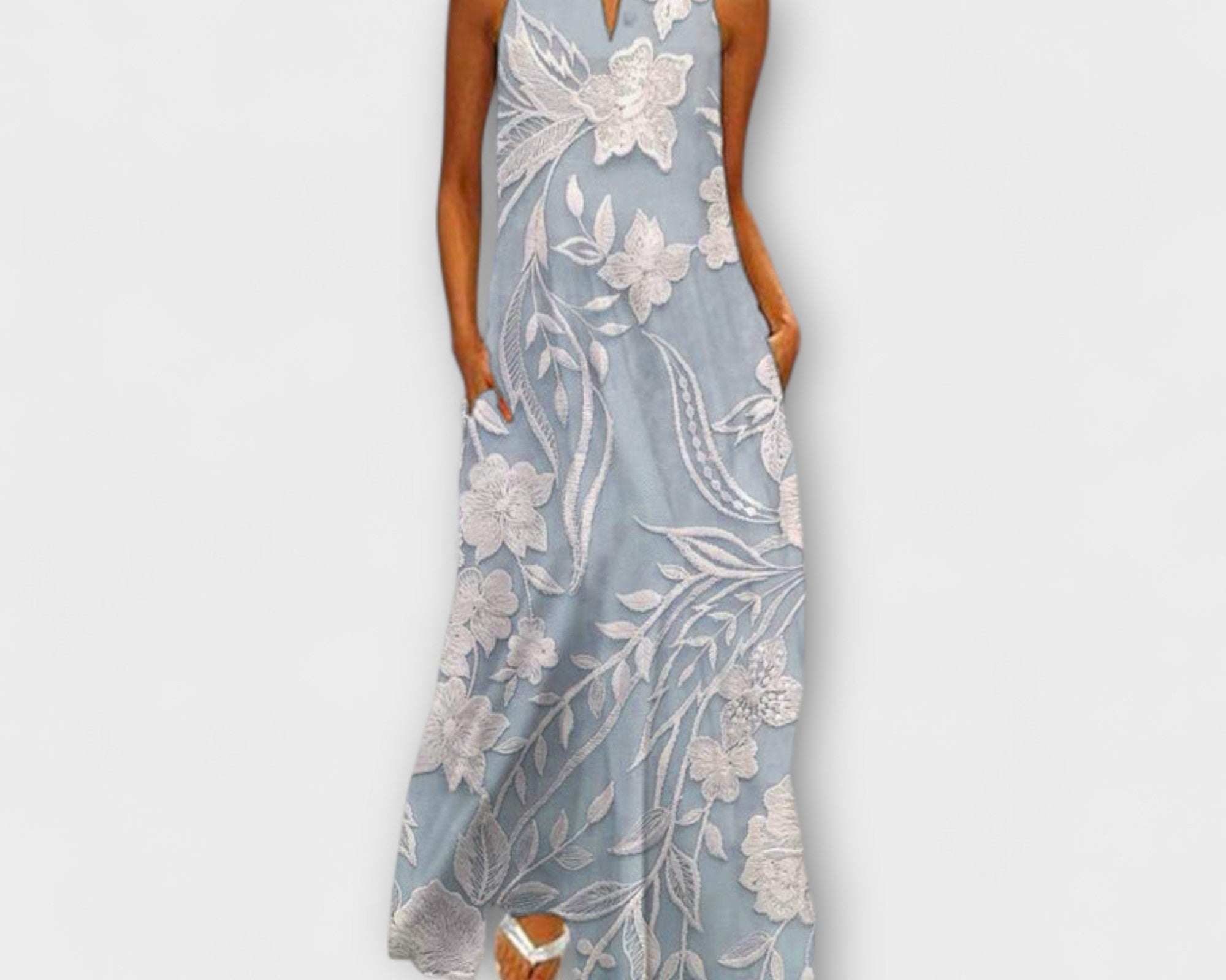 Camila – Botanisches Maxikleid Mit Print