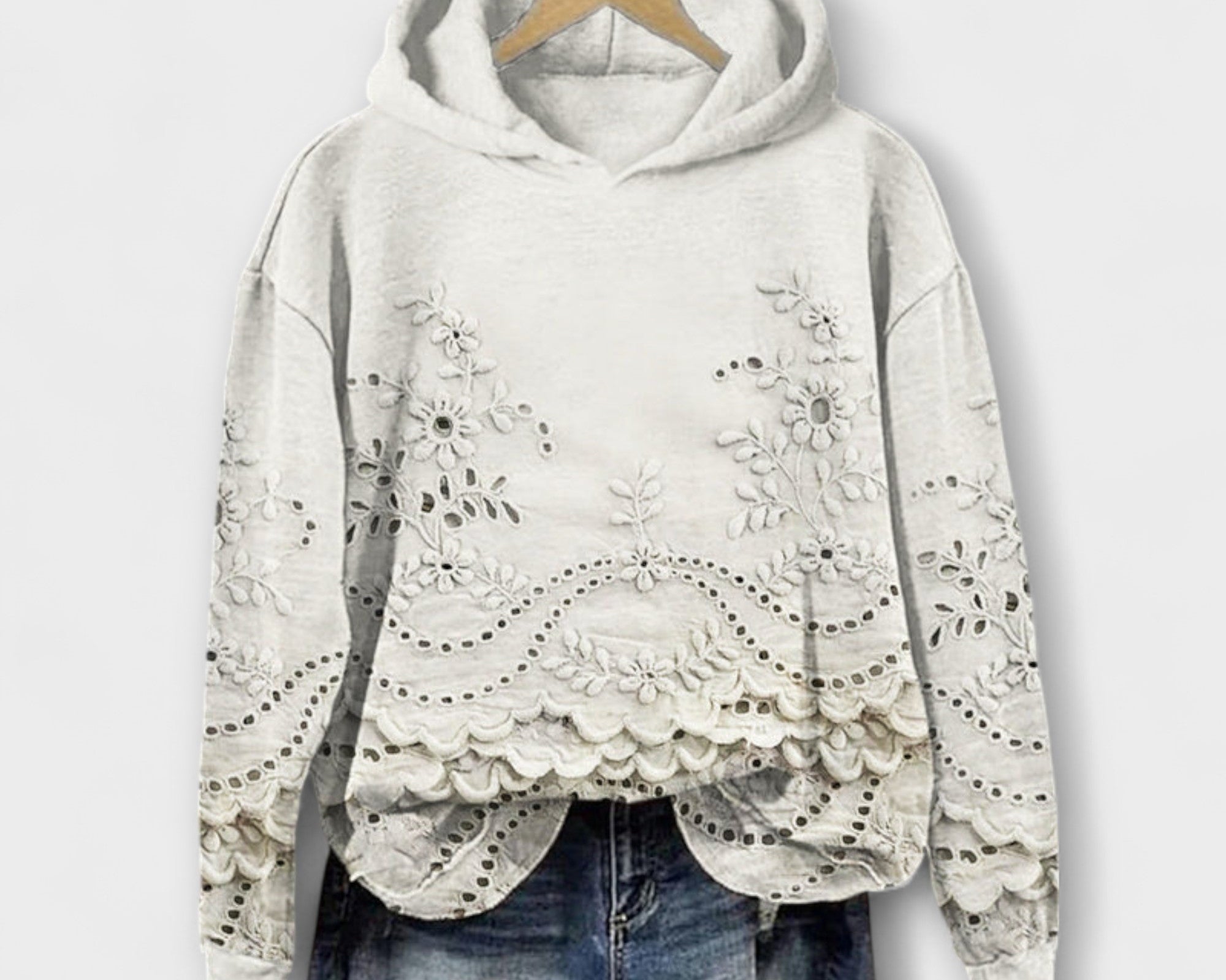 Grace – Vintage Hoodie Mit Blumenprint